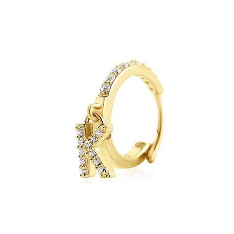 Créole Unitaire Léria Or Jaune Oxydes De Zirconium - Boucles d'oreilles créoles Femme | Histoire d’Or