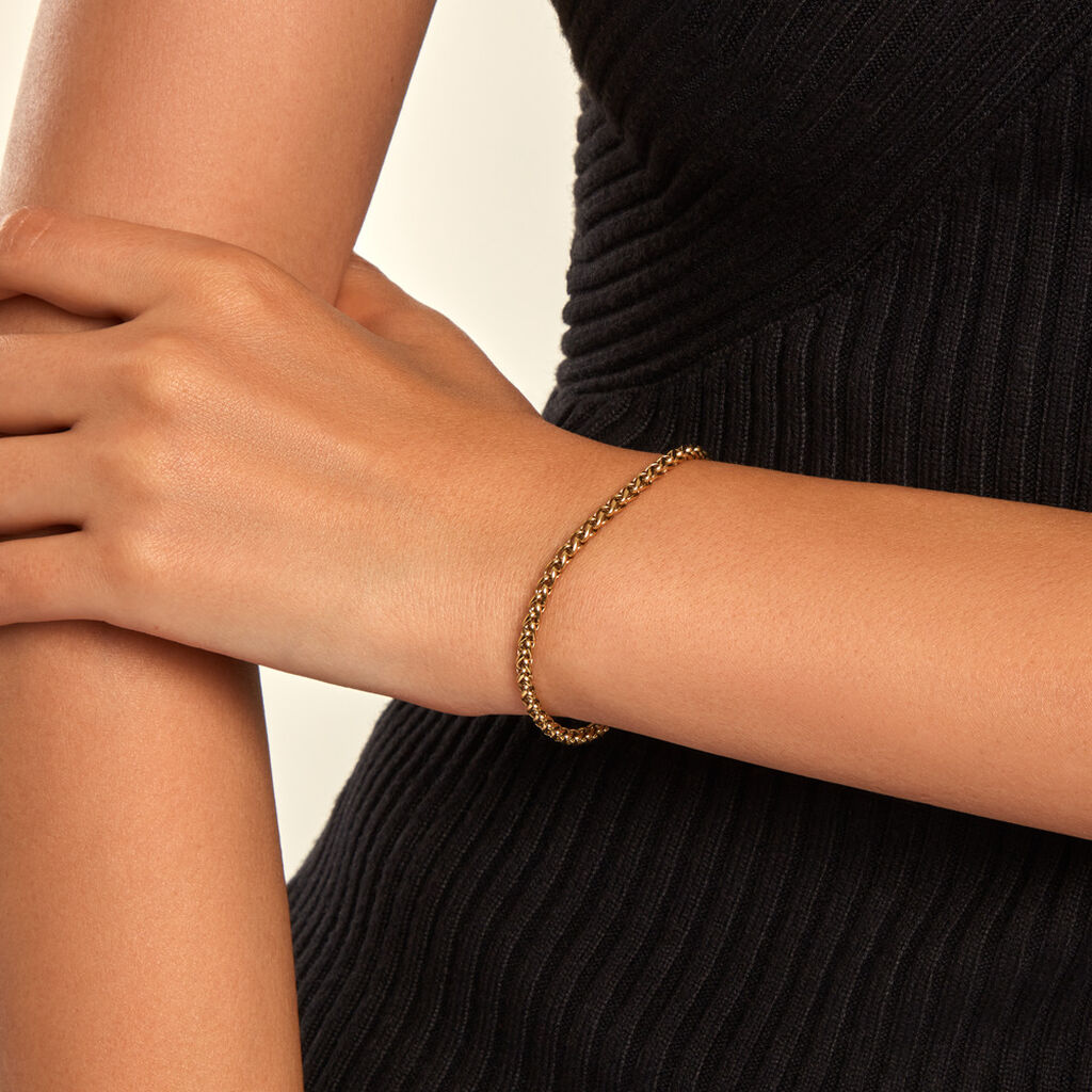 Bracelet Elisabeth Acier Jaune - Bijoux sans pierre Femme | Histoire d&rsquo;Or
