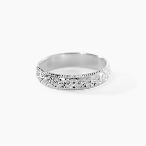 Alliance Fantaisie Diamantee Ruban Plat Or Blanc - Alliances Unisex | Histoire d&rsquo;Or