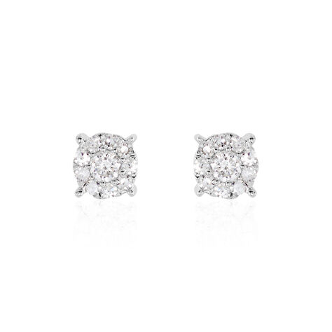 Boucles D'oreilles Puces Artemis Or Blanc Diamant - Clous d'oreilles Femme | Histoire d’Or