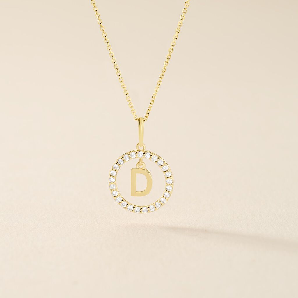 Pendentif Gabe Or Jaune Oxyde De Zirconium - Pendentifs Femme | Histoire d&rsquo;Or