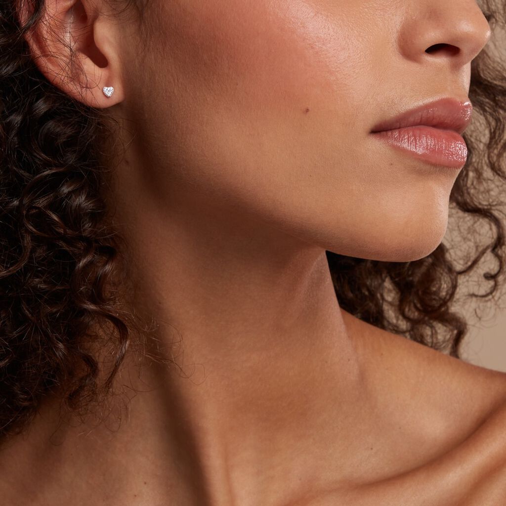 Boucles D'oreilles Dépareillées June Argent Blanc Oxyde De Zirconium - Boucles d'oreilles fantaisie Femme | Histoire d’Or