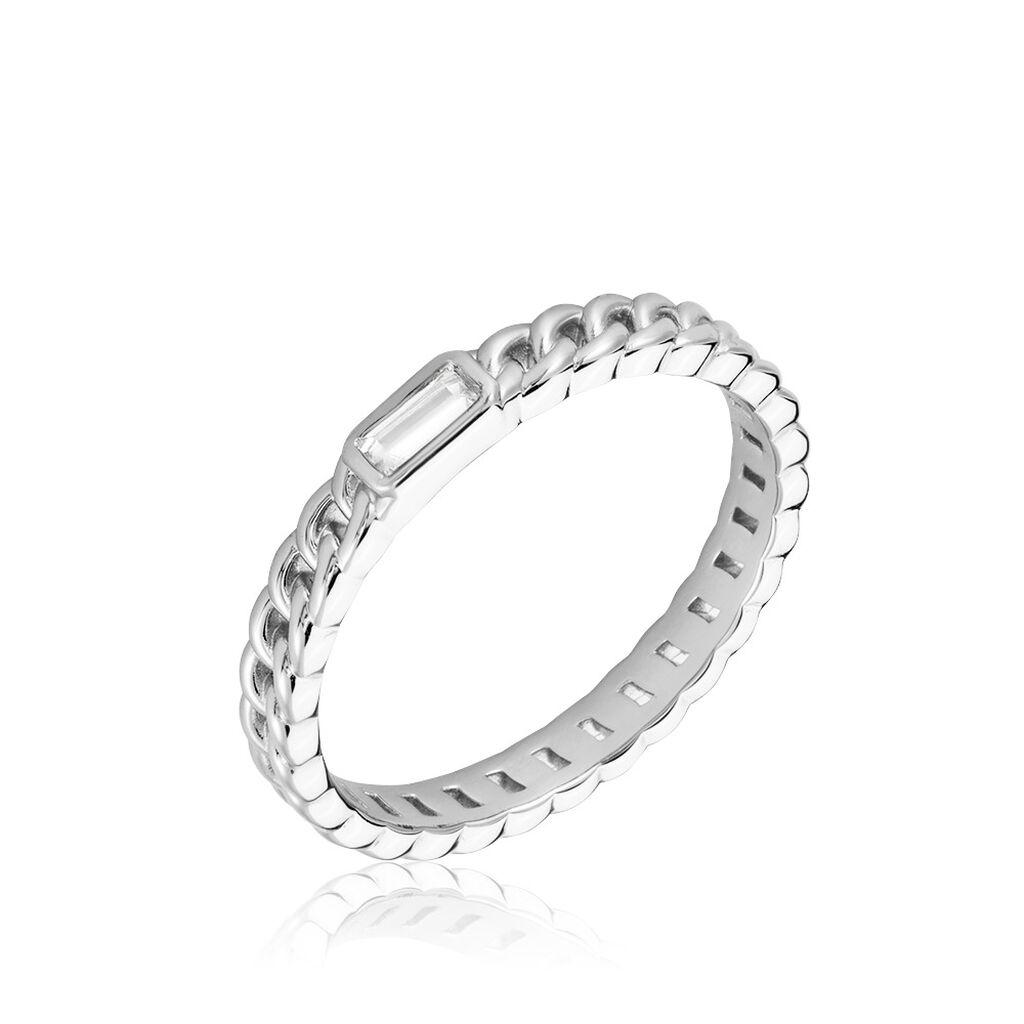 Bague Eldi Argent Blanc Oxyde De Zirconium - Bagues solitaires Femme | Histoire d’Or