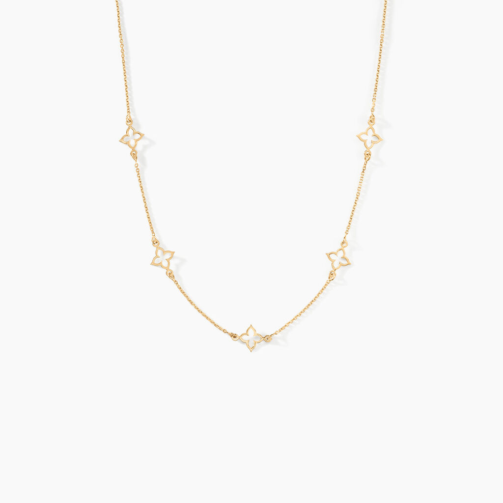 Collier En Argent Rhodié Avec Oxydes De Zirconium - Longueur 40+5 Cm, Neuf Avec étiquettes