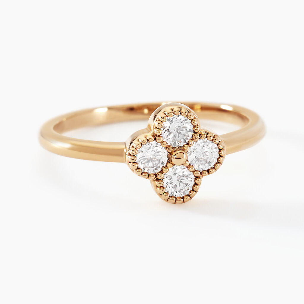 Bague Laurelle Plaqué Or Doré Oxyde De Zirconium