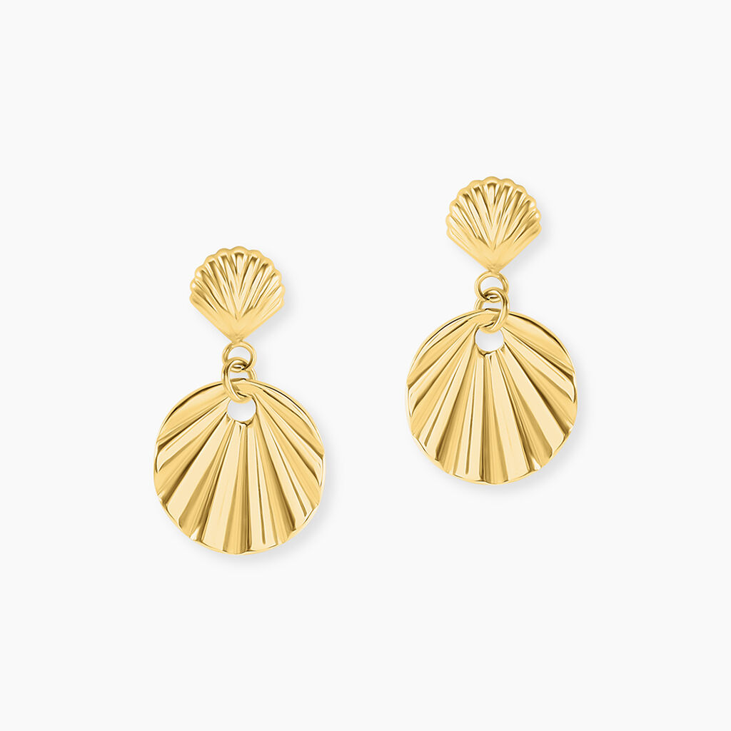 Boucles D'Oreilles Pendantes Glowy Acier Jaune - Boucles d'oreilles fantaisie Femme | Histoire d&rsquo;Or
