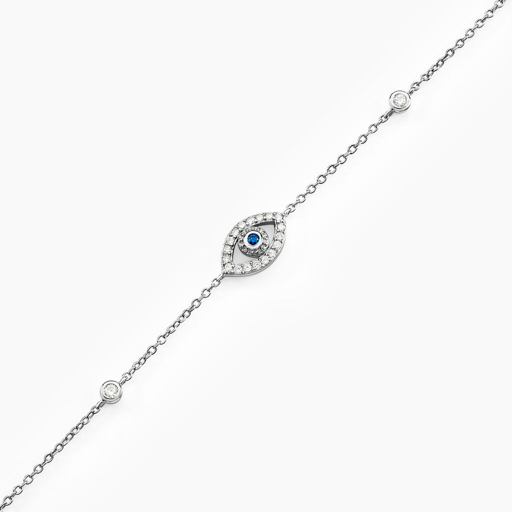 Bracelet Symbolique Argent Blanc Oxyde De Zirconium - Bracelets Femme | Histoire d’Or