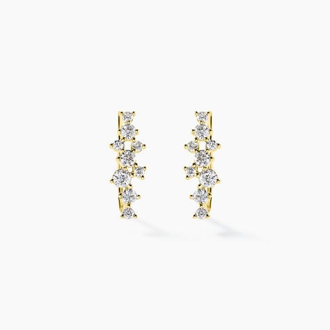 Boucles D'oreilles Puces Orlando Or Jaune Diamant Synth&eacute;tique - Clous d'oreilles Femme | Histoire d&rsquo;Or
