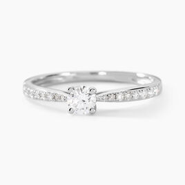 Bague Solitaire Laetitia Or Blanc Diamant - Bagues solitaires Femme | Histoire d’Or