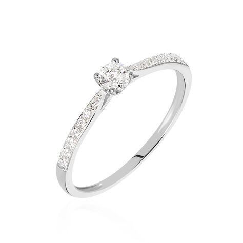Bague Solitaire Hemera Or Blanc Diamant - Bagues solitaires Femme | Histoire d’Or
