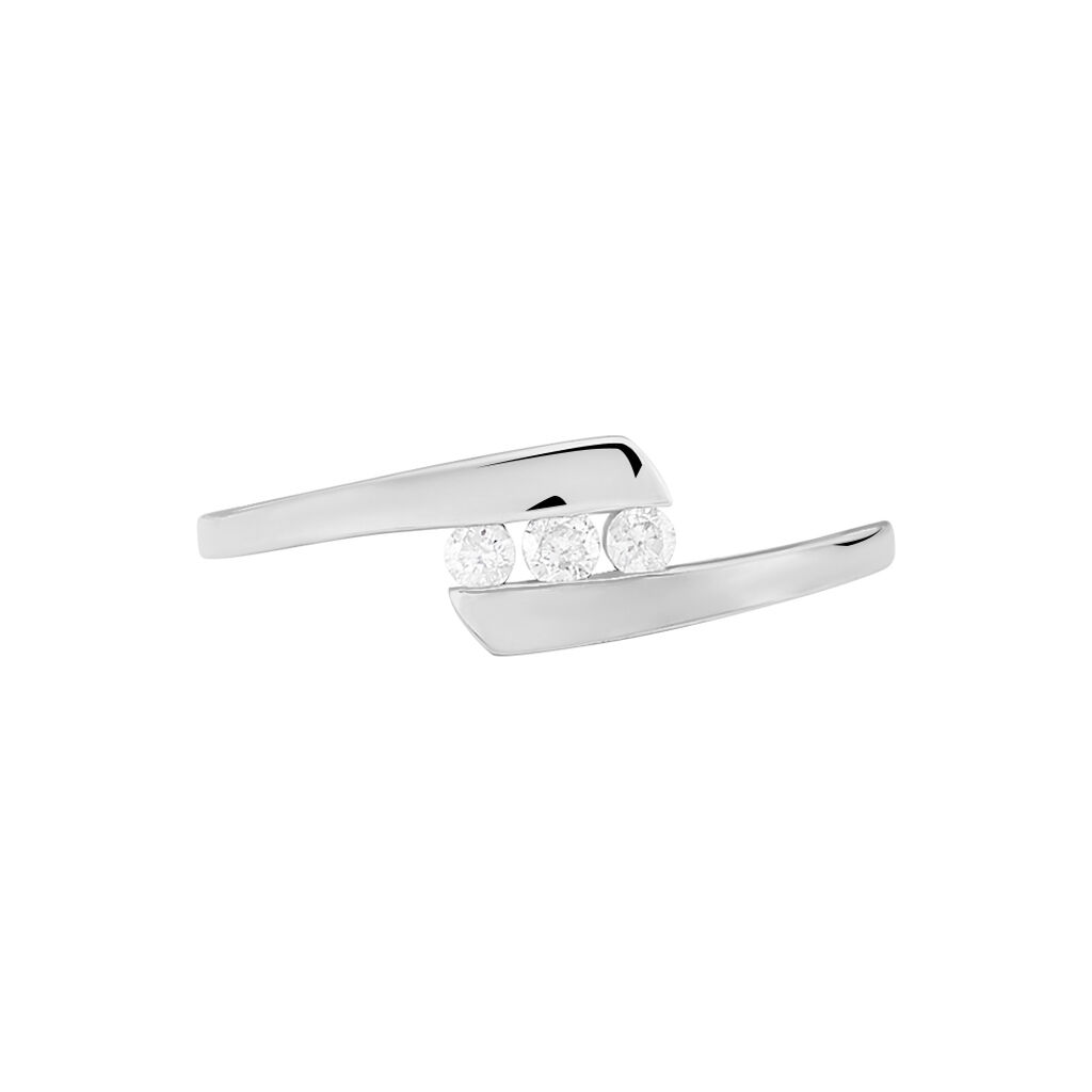 Bague Trilogie Or Blanc Diamant - Bagues avec pierre Femme | Histoire d’Or