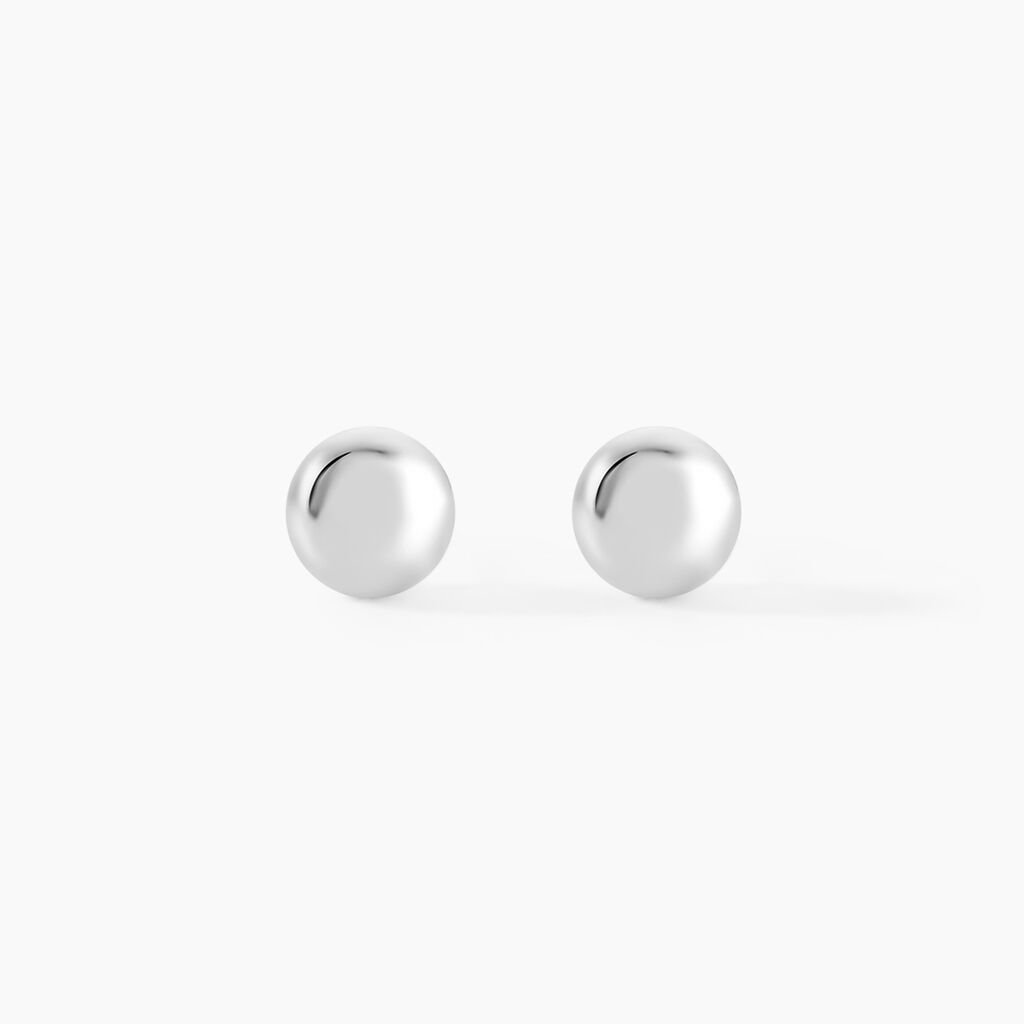 Boucles D'oreilles Puces Virgie Argent Blanc - Boucles d'oreilles fantaisie Femme | Histoire d’Or