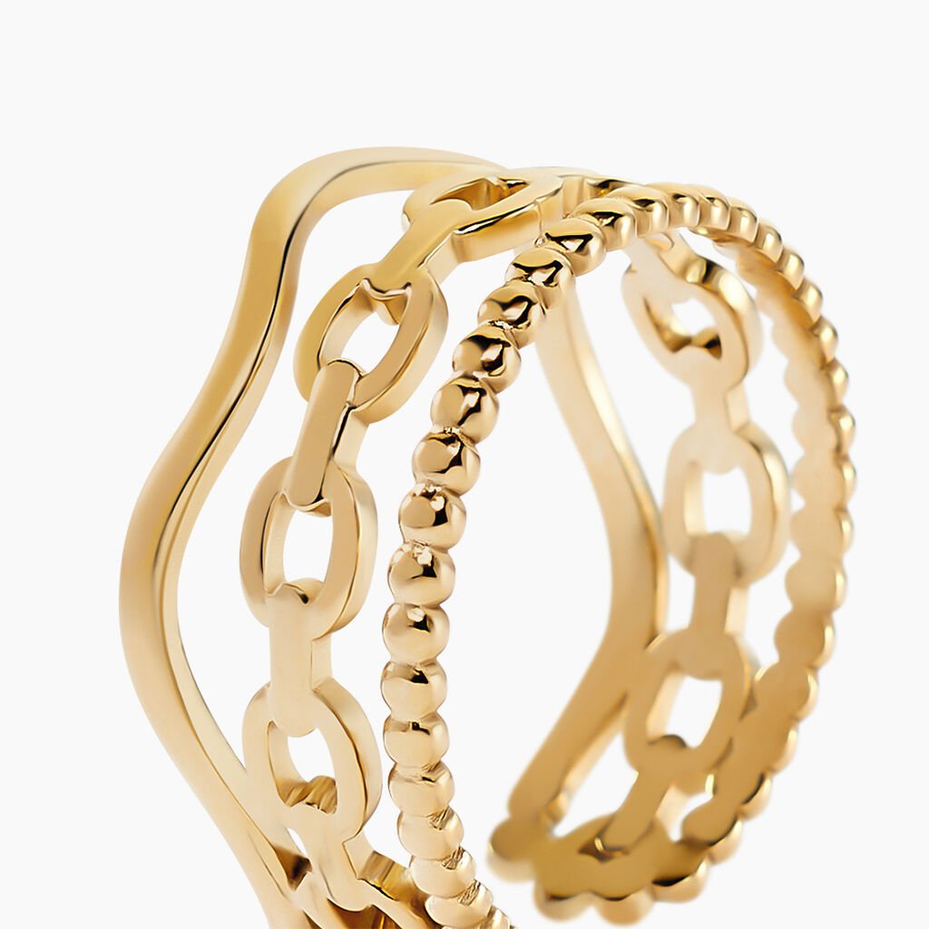 Bague Eva Acier Jaune - Bagues fantaisie Femme | Histoire d&rsquo;Or
