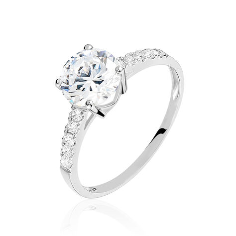Bague Solitaire Terese Or Blanc Oxyde De Zirconium - Bagues solitaires Femme | Histoire d’Or
