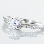 Bague Solitaire Sade Argent Blanc Oxyde De Zirconium - Bagues solitaires Femme | Histoire d&rsquo;Or