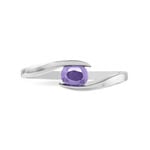 Bague Camilia Or Blanc Amethyste - Bagues solitaires Femme | Histoire d&rsquo;Or