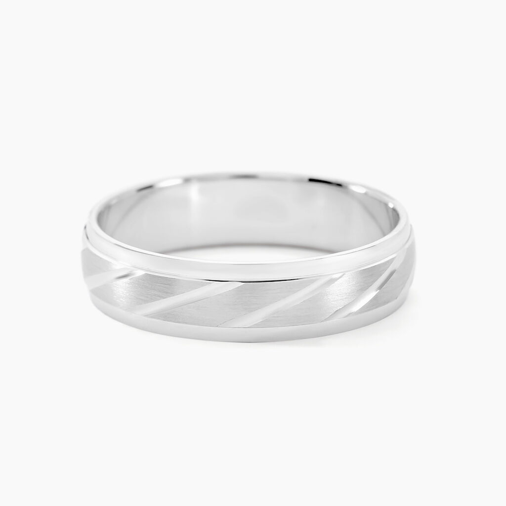 Alliance Vincent Argent Blanc - Alliances Homme | Histoire d’Or