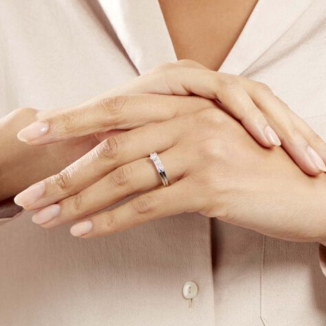Bague Solitaire Maella Argent Blanc Oxyde De Zirconium - Bagues solitaires Femme | Histoire d’Or