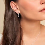 Boucles D'oreilles Pendantes Hida Argent Blanc Oxyde De Zirconium - Boucles d'oreilles fantaisie Femme | Histoire d&rsquo;Or