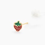 Boucles D'oreilles Puces Tharia Fraise Or Jaune - Clous d'oreilles Enfant | Histoire d&rsquo;Or