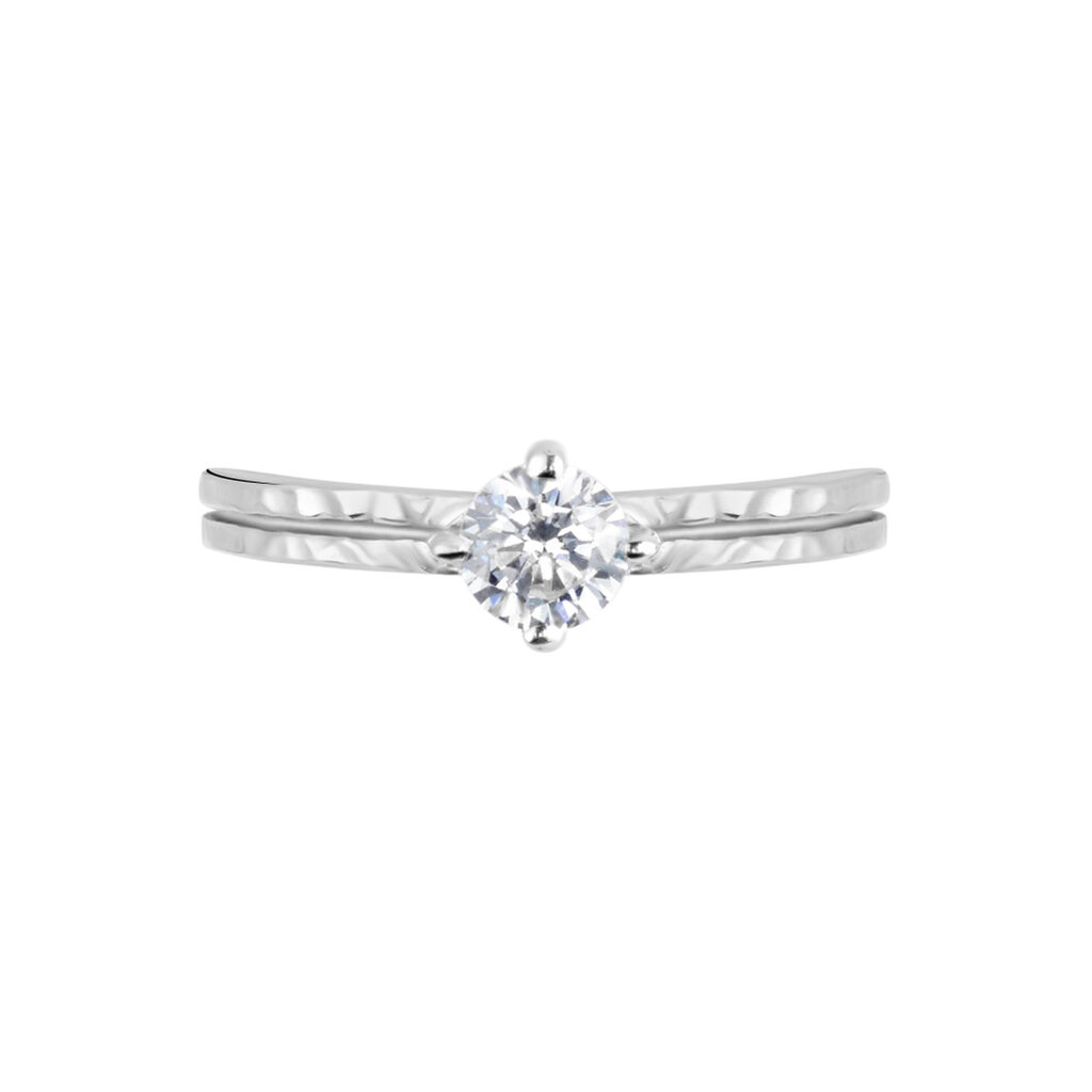 Bague Solitaire Argent Blanc Candi Oxyde De Zirconium - Bagues solitaires Femme | Histoire d’Or