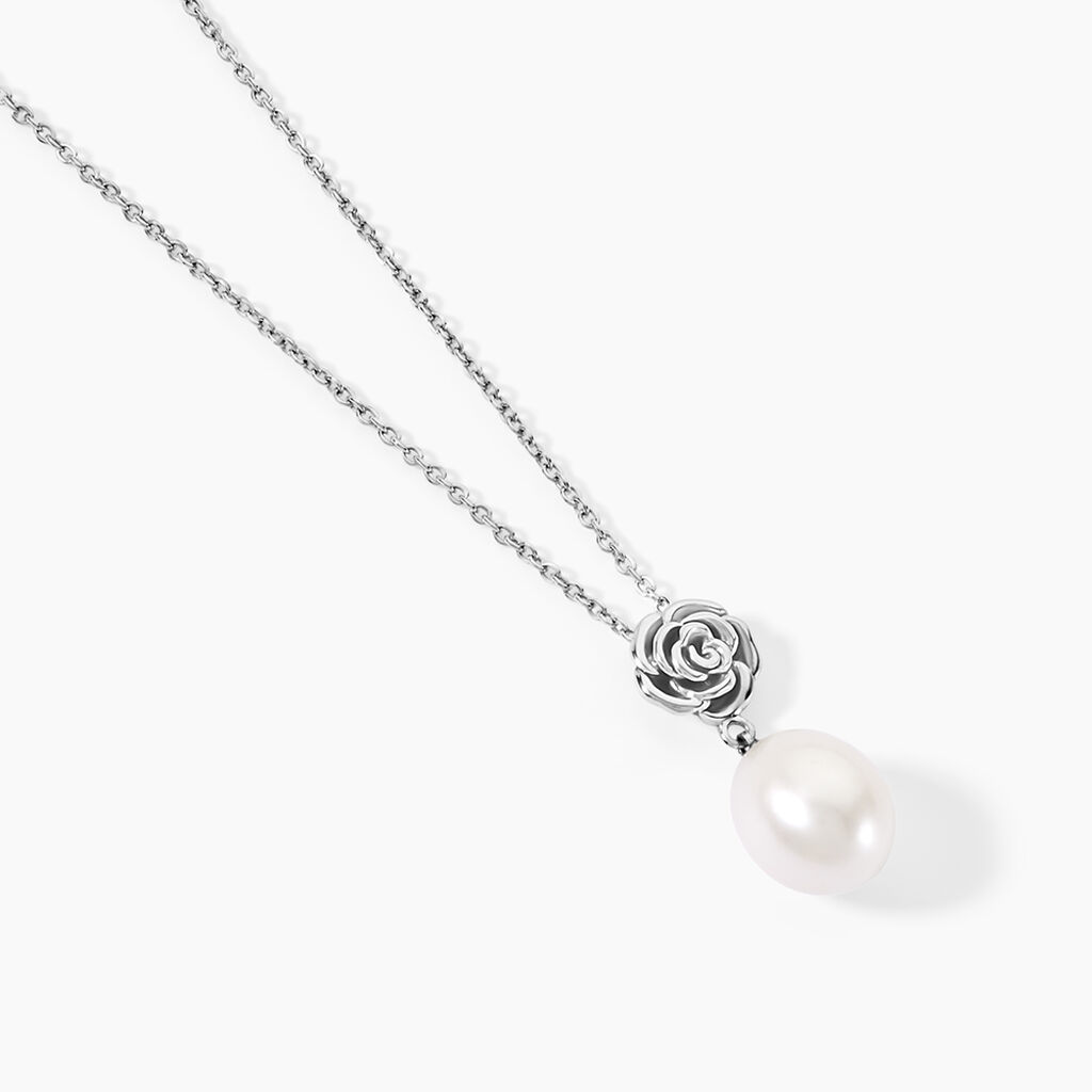 Collier Argent Blanc Perle De Culture - Colliers fantaisie Femme | Histoire d’Or
