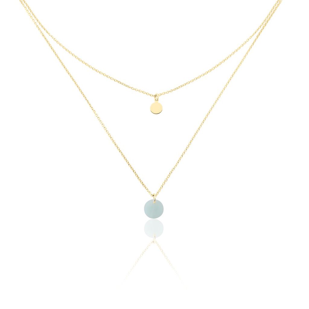 Collier Pampilles Colorées Or Jaune Amazonite