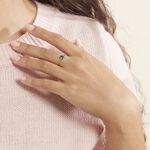 Bague Janah Or Blanc Topaze Et Oxyde De Zirconium - Bagues solitaires Femme | Histoire d&rsquo;Or