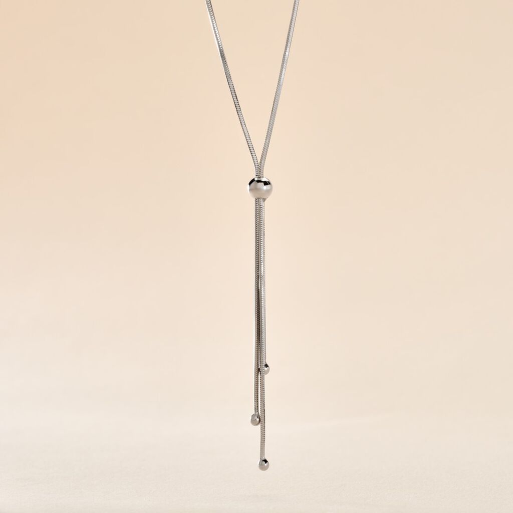 Collier Giorgia Argent Blanc - Bijoux sans pierre Femme | Histoire d&rsquo;Or