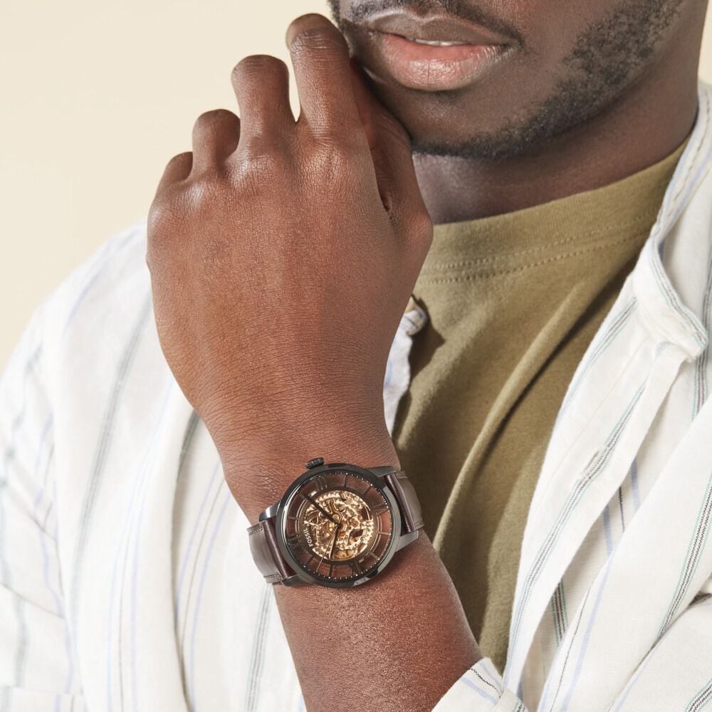 Montres Fossil ME3098 Acier Boucle Ardillon Noir Ronde - HIMHN4X6680 •  Histoire d'Or