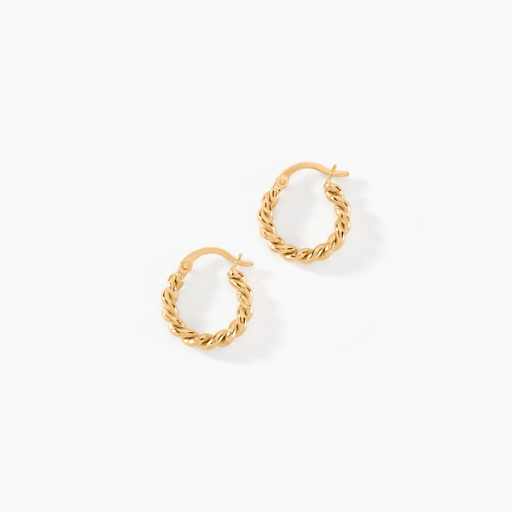 Créoles Plaqué Or Jaune Isaiah - Boucles d'oreilles créoles Femme | Histoire d’Or