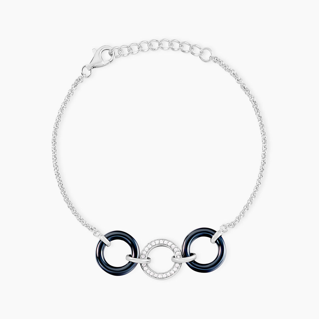 Bracelet Magalie Argent Blanc C&eacute;ramique Et Oxyde De Zirconium - Bracelets Femme | Histoire d&rsquo;Or