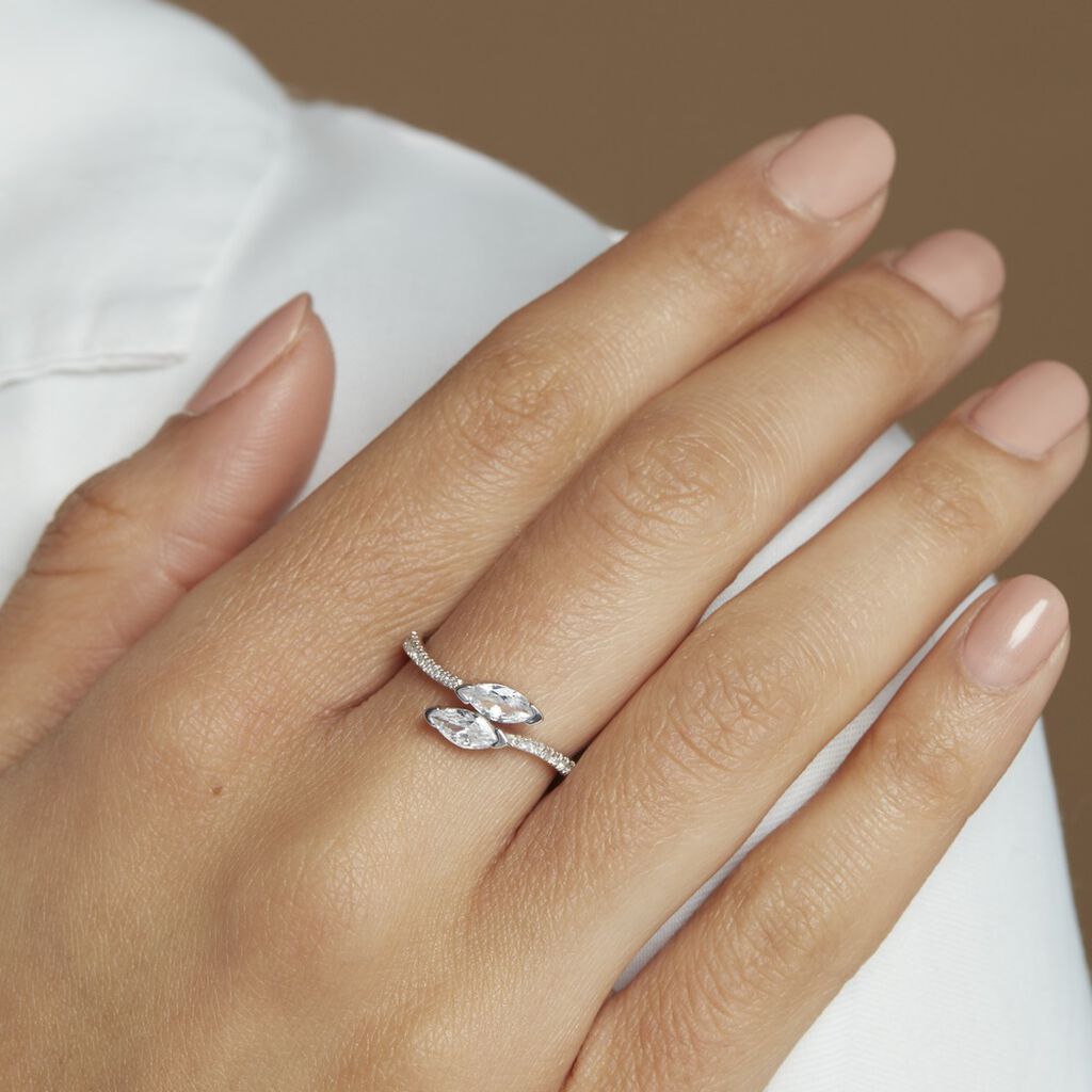 Bague Nevarte Argent Blanc Oxyde De Zirconium - Bagues avec pierre Femme | Histoire d’Or