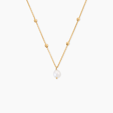 Collier Pearly Argent Dor&eacute; A L'Or 750/1000 Perle De Culture - Colliers  | Histoire d&rsquo;Or