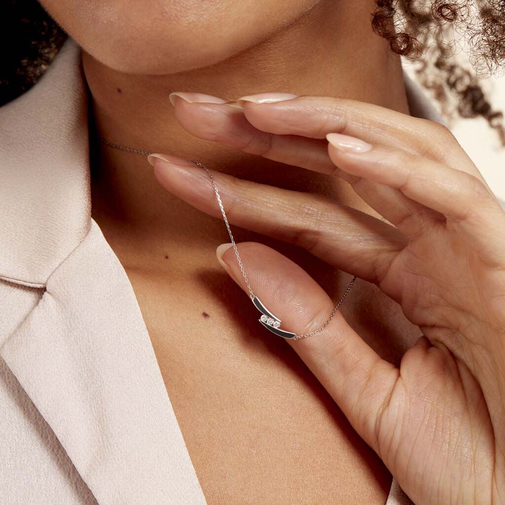 Collier Galya Or Blanc Diamant - Colliers Femme | Histoire d’Or