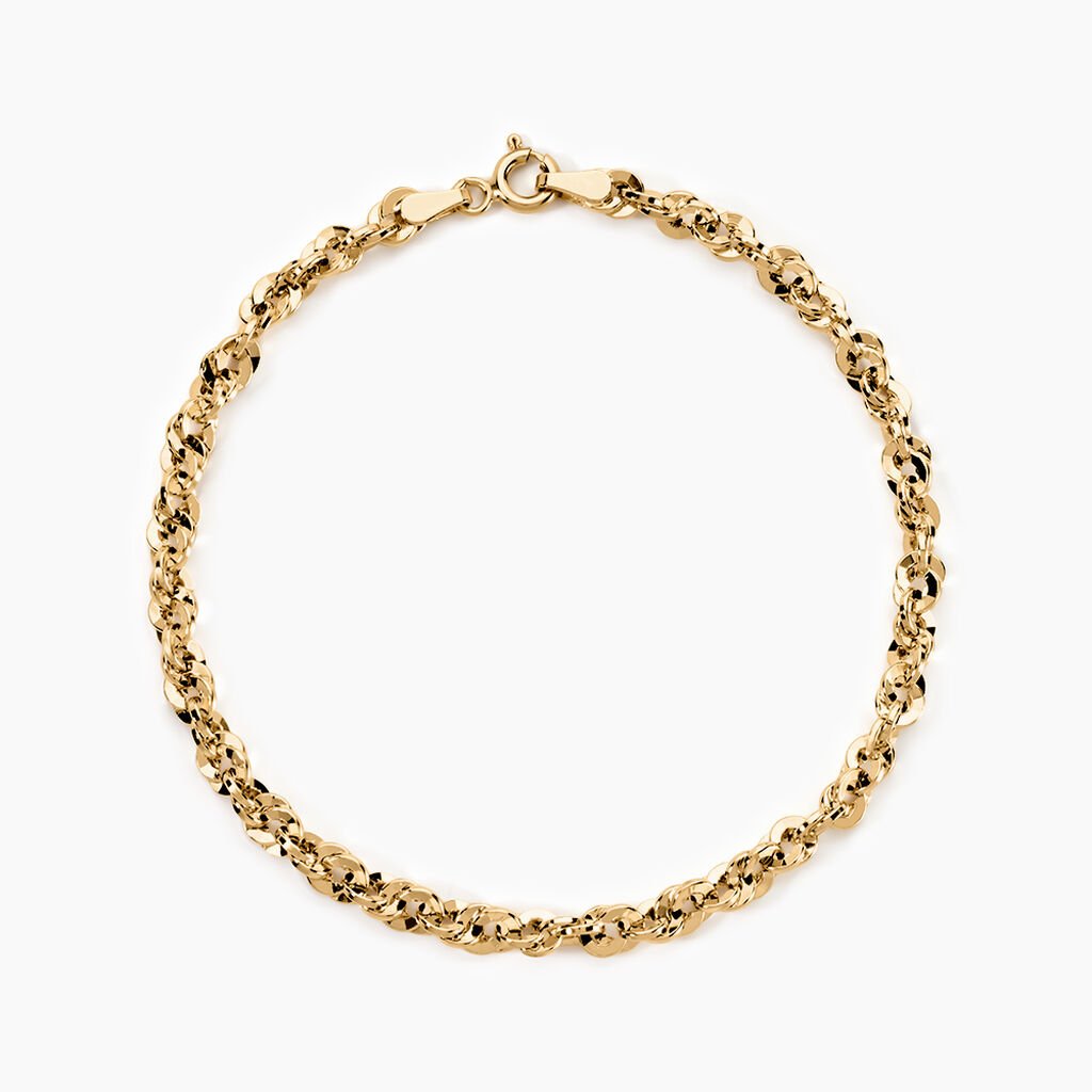 Bracelet Cordelia Maille Corde Facettee Or Jaune - Bracelets cha&icirc;ne Femme | Histoire d&rsquo;Or