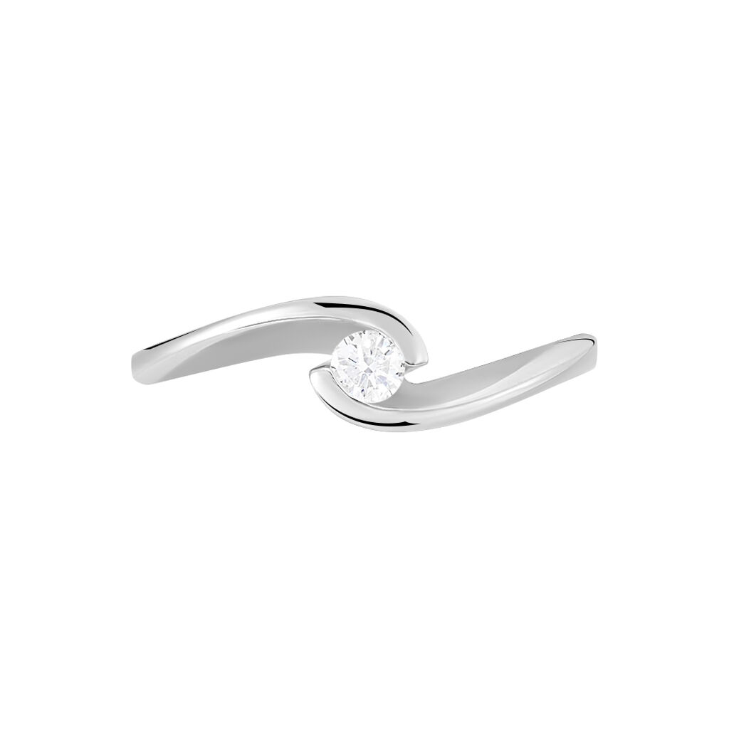 Bague Solitaire Vrille Or Blanc Diamant - Bagues solitaires Femme | Histoire d&rsquo;Or