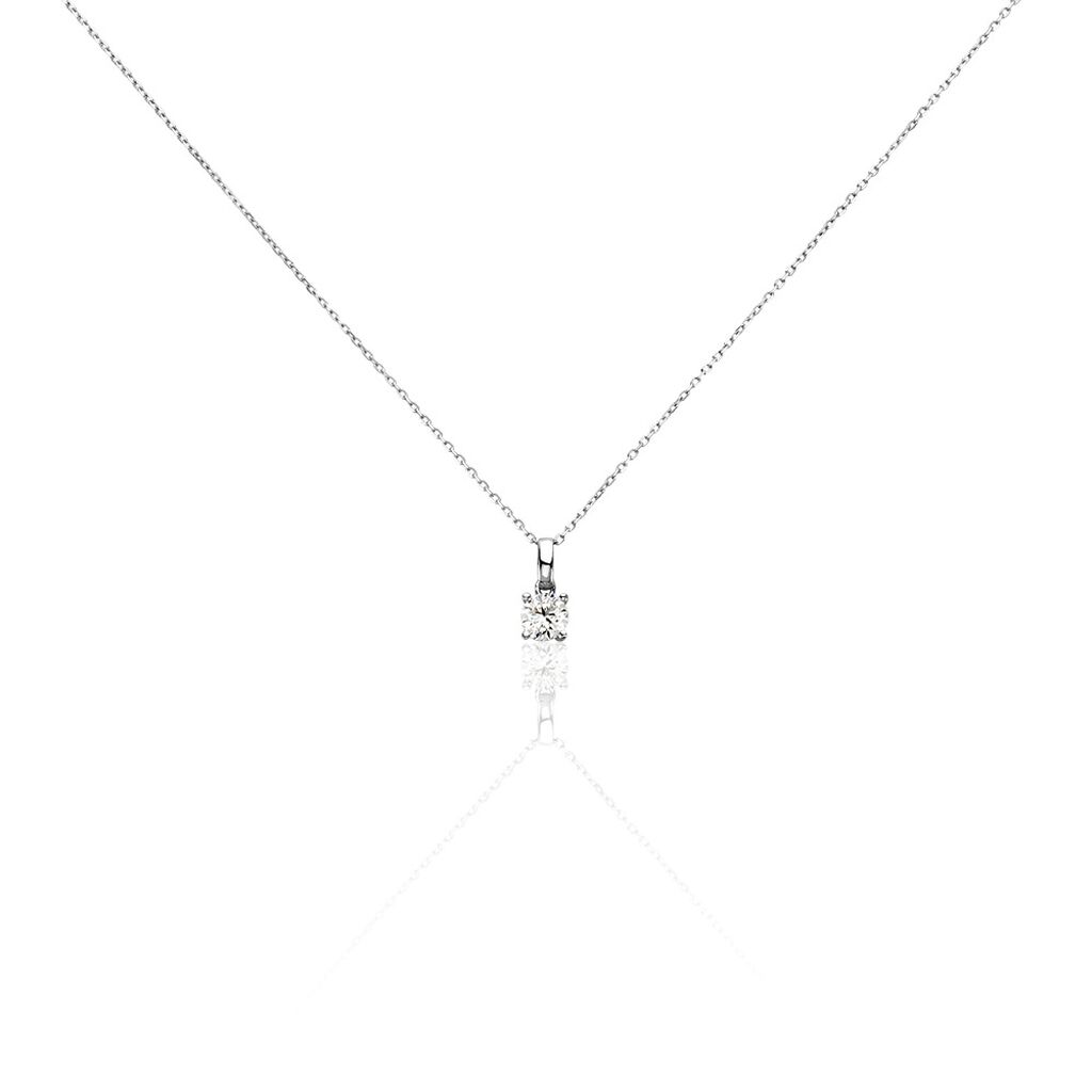 Pendentif Solitaire Aphrodite Or Blanc Diamant - Pendentifs Femme | Histoire d’Or