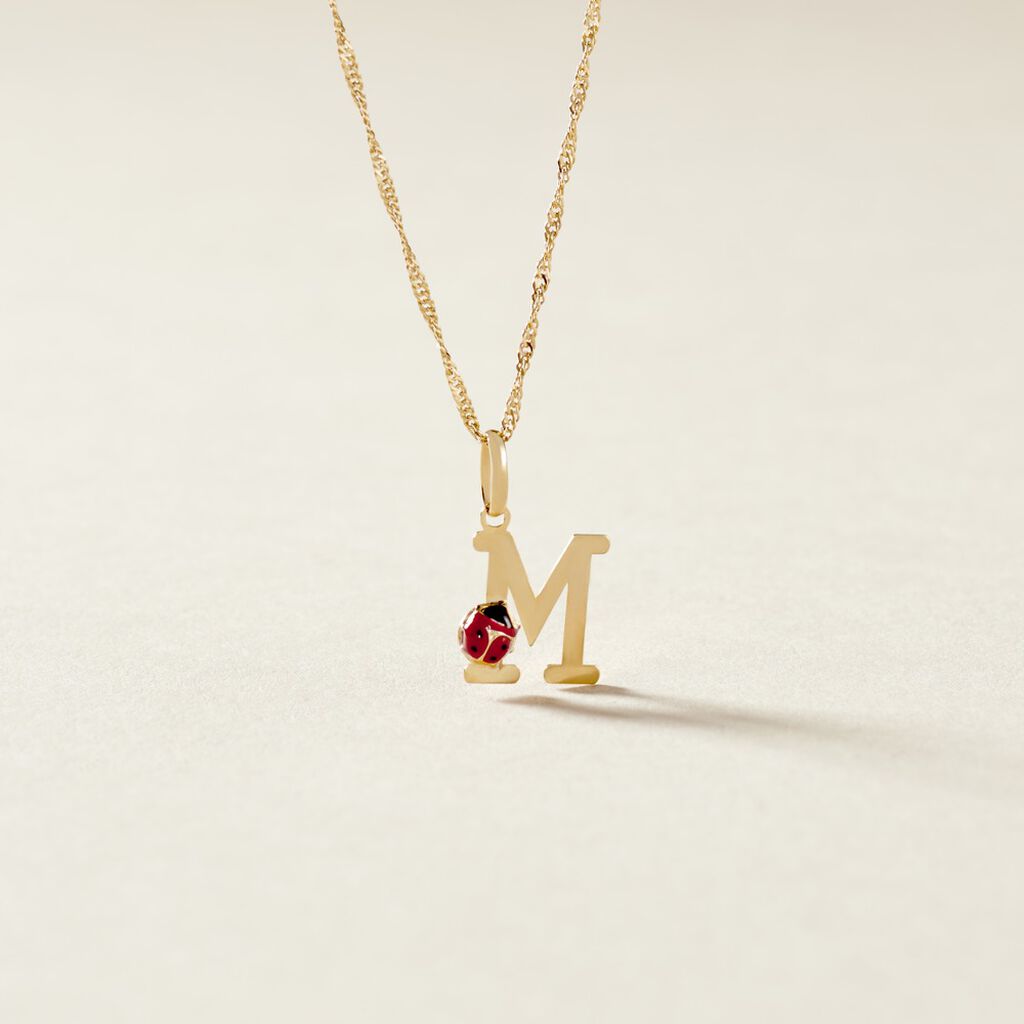 Pendentif Helidie Coccinelle Lettre Or Jaune - Pendentifs Enfant | Histoire d’Or