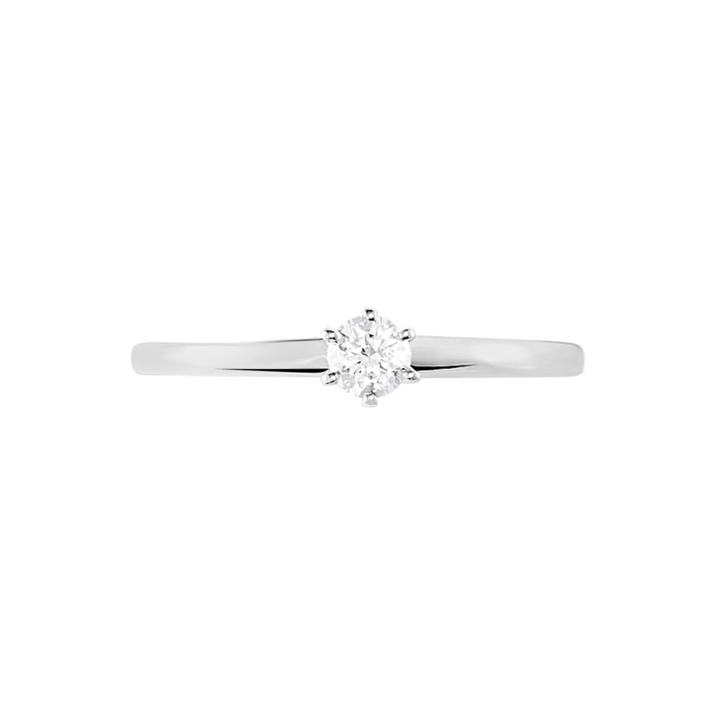 Bague Solitaire Natalia Or Blanc Diamant - Bagues solitaires Femme | Histoire d’Or