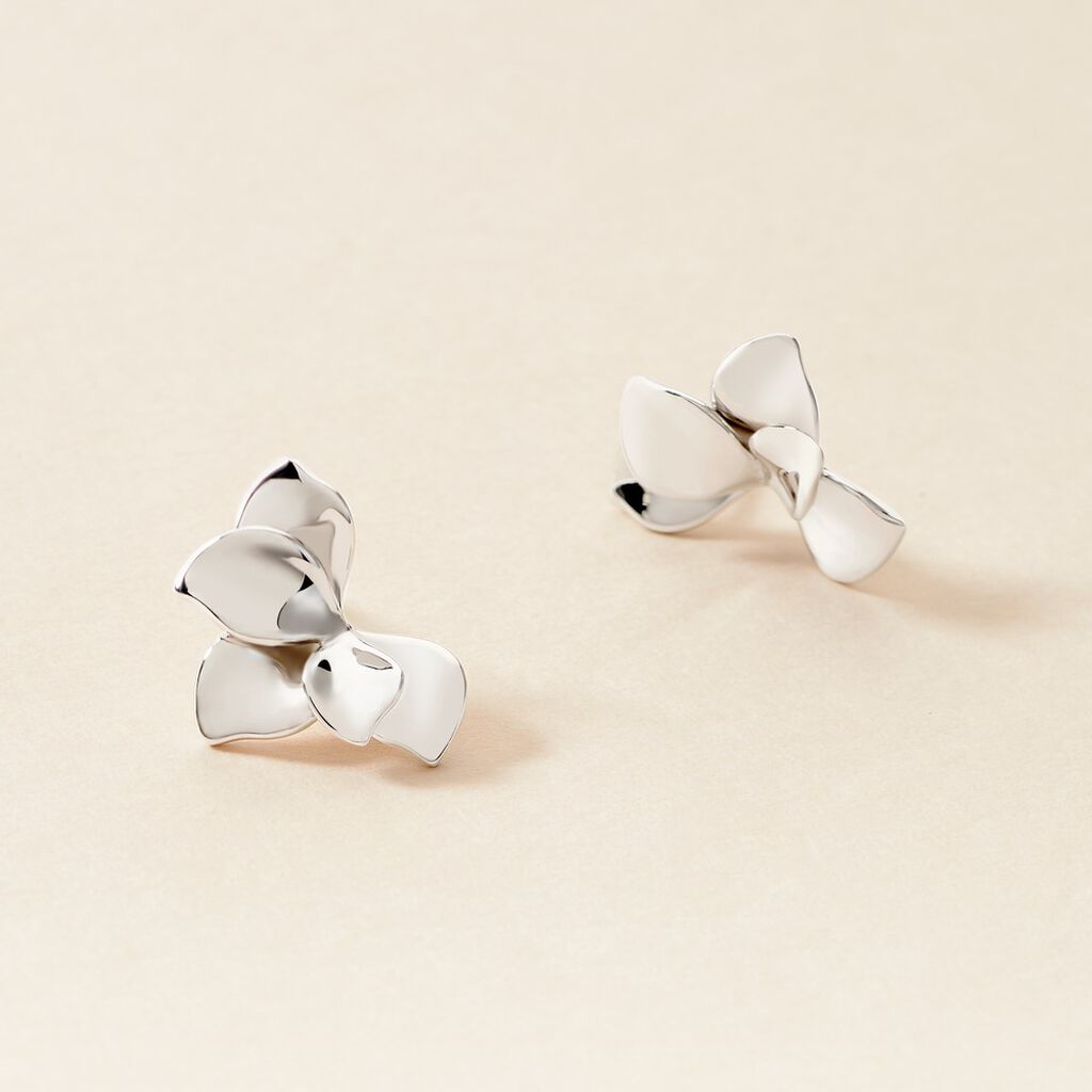 Boucles D'oreilles Puces Narcisse Dream Argent Blanc - Boucles d'oreilles fantaisie Femme | Histoire d’Or
