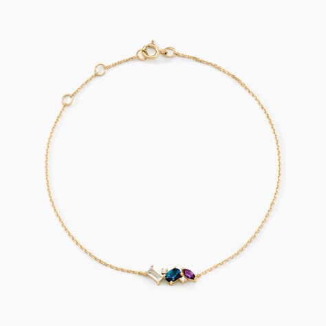 Bracelet Printemps Pr&eacute;cieux Or Jaune Topaze Am&eacute;thyste - Bracelets Femme | Histoire d&rsquo;Or