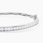 Bracelet Jonc Alane Or Blanc Oxyde De Zirconium - Bracelets joncs Femme | Histoire d&rsquo;Or