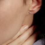 Boucles D'oreilles Puces Eleanor Fleur Or Jaune Oxyde De Zirconium - Clous d'oreilles Famille | Histoire d&rsquo;Or