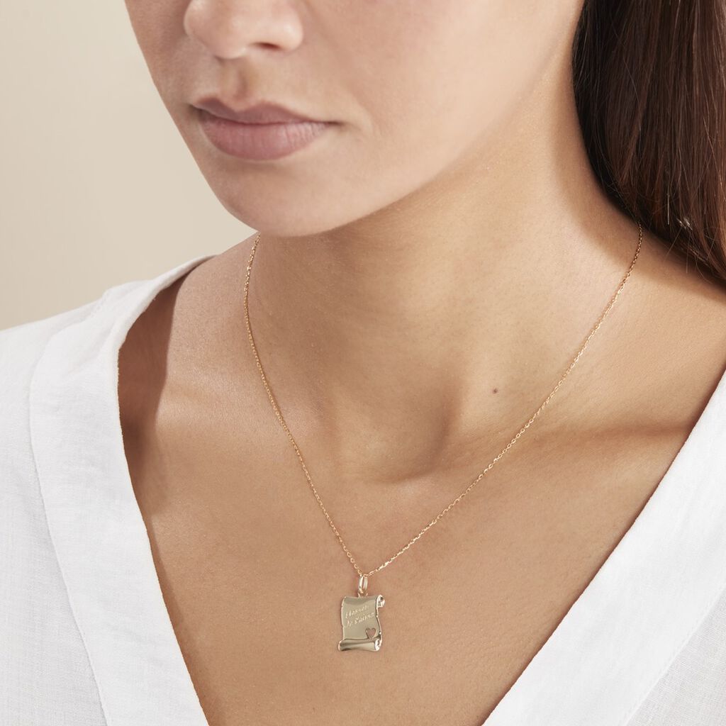 Pendentif Irenca Message Parchemin Or Jaune - Pendentifs Famille | Histoire d’Or
