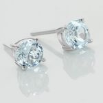 Boucles D'oreilles Puces Elea Or Blanc Topaze Bleu Sky - Clous d'oreilles Femme | Histoire d&rsquo;Or
