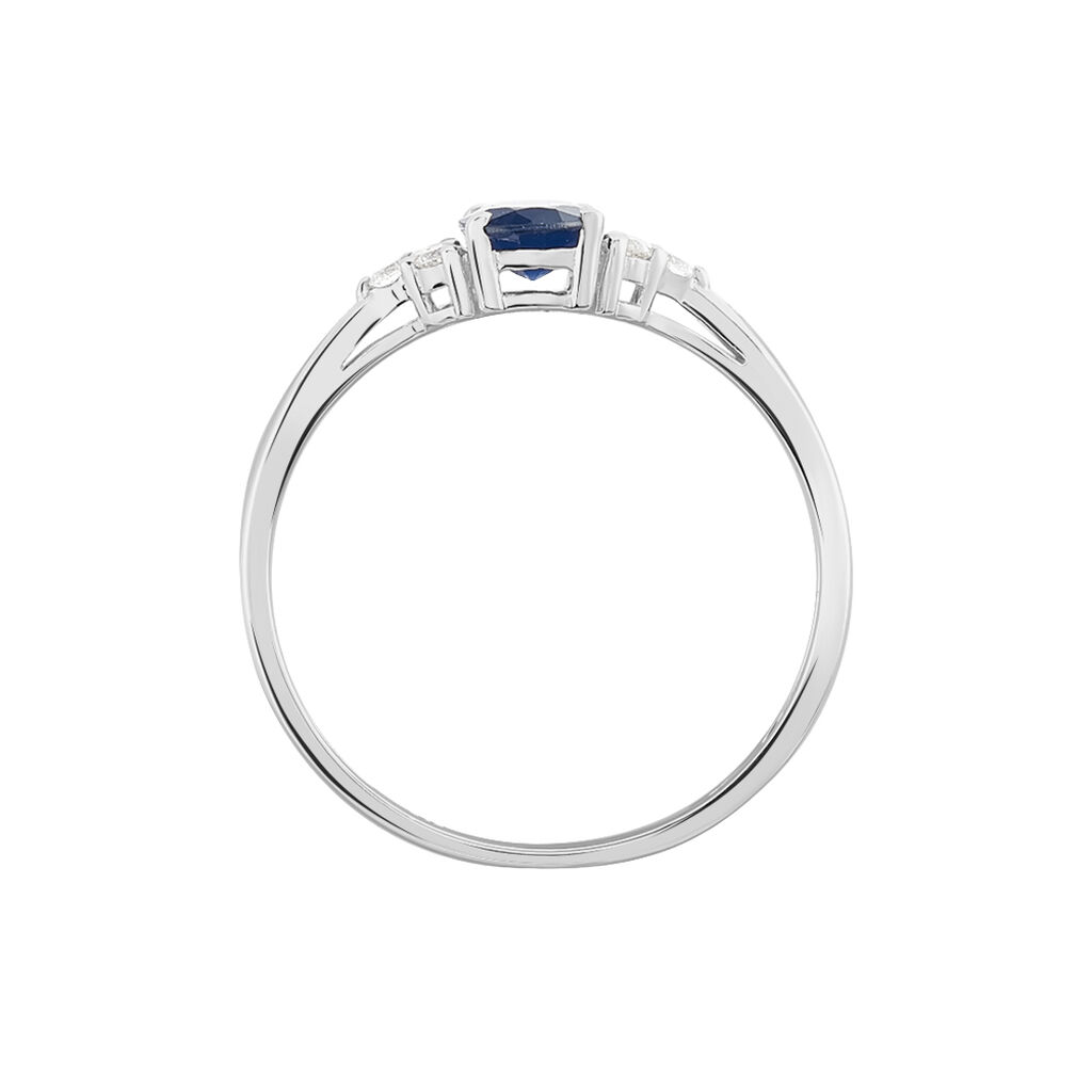 Bague Justienne Or Blanc Saphir Et Diamant - Bagues solitaires Femme | Histoire d’Or
