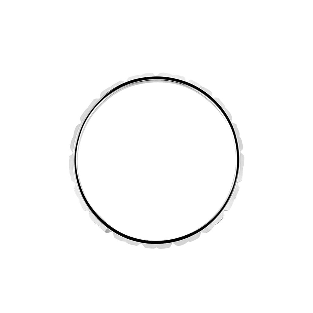 Alliance Marya Carree Diamantee Ruban Plat Or Blanc - Alliances Unisex | Histoire d’Or