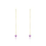 Boucles D'oreilles Pendantes Les Audacieuses Or Jaune Am&eacute;thyste - Boucles d'oreilles pendantes Femme | Histoire d&rsquo;Or