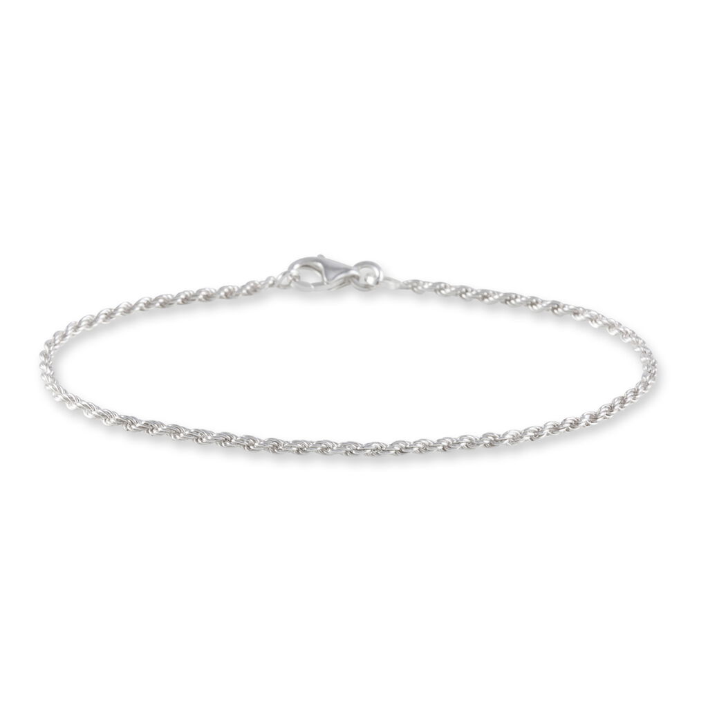 Bracelet Cacilda Maille Corde Argent Blanc